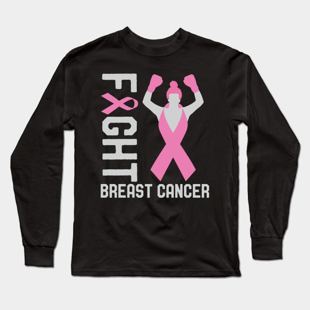 Pink Breast Cancer Awareness Ribbon Survivor Fighter Walk Long Sleeve T-Shirt by mrsmitful01